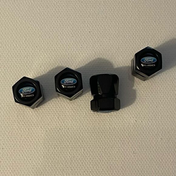 Ford F-150 Valve Stem Caps in Black Set of 4 NWT - Picture 1 of 4